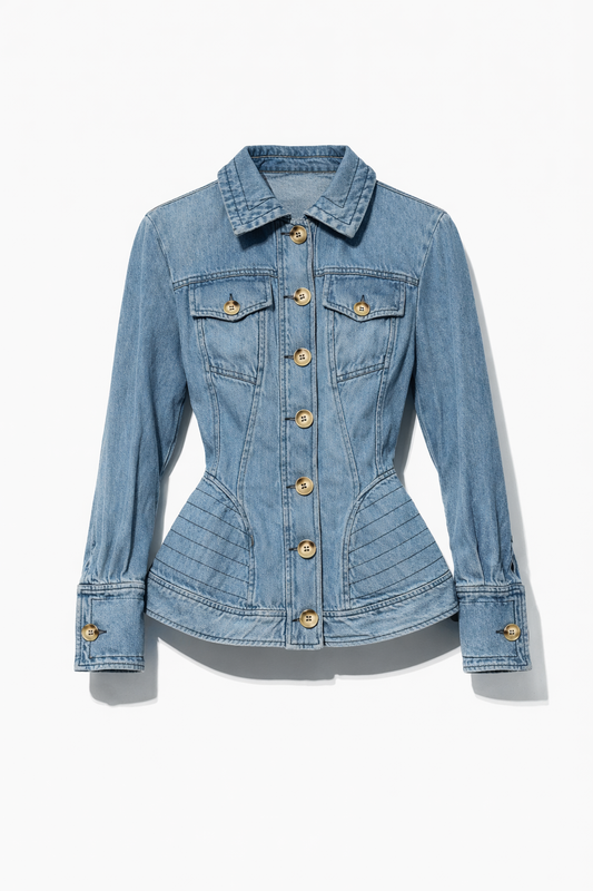 Hourglass washed denim jacket