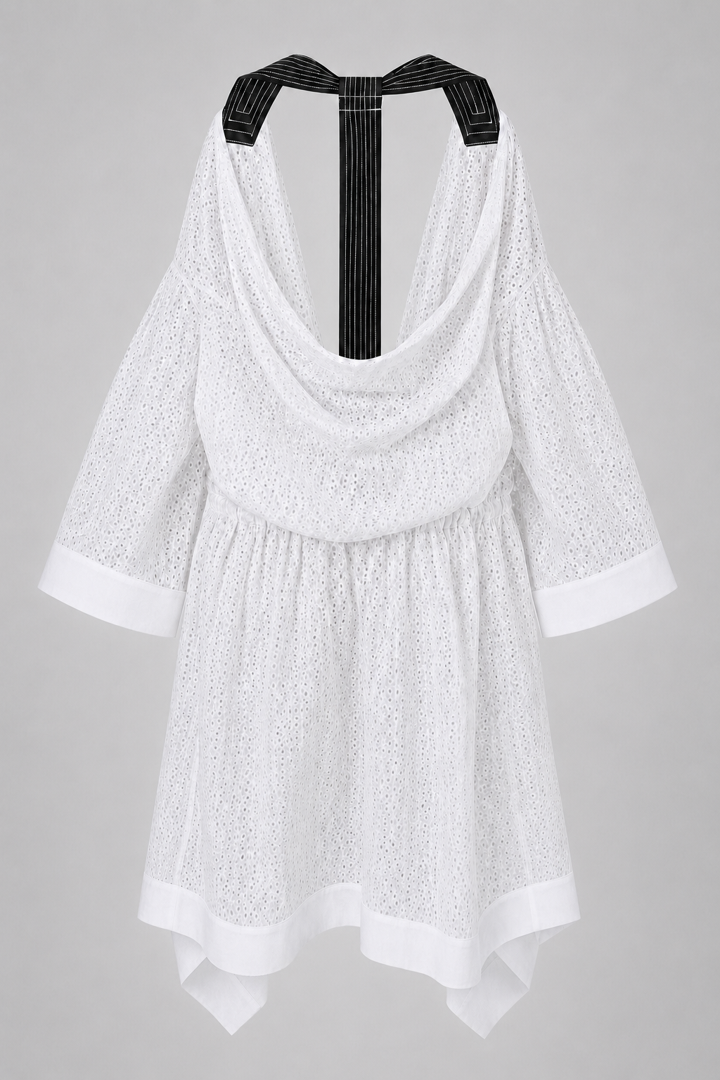 embroidered draped back kimono
