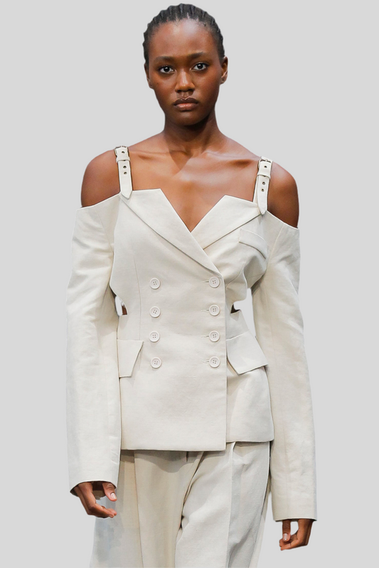 Cut-out Dropped Shoulder Blazer