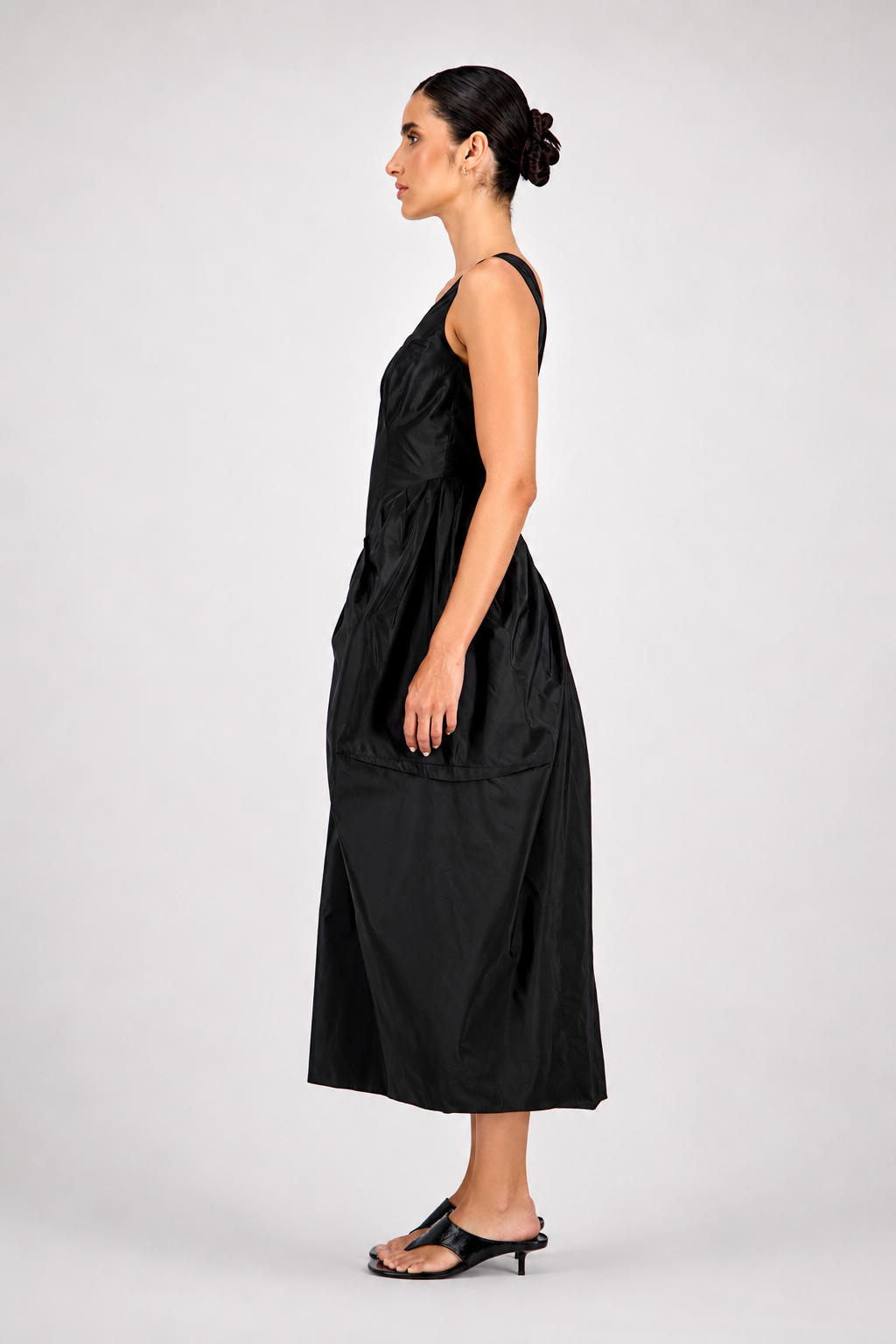 Sculpted oval cascade dress