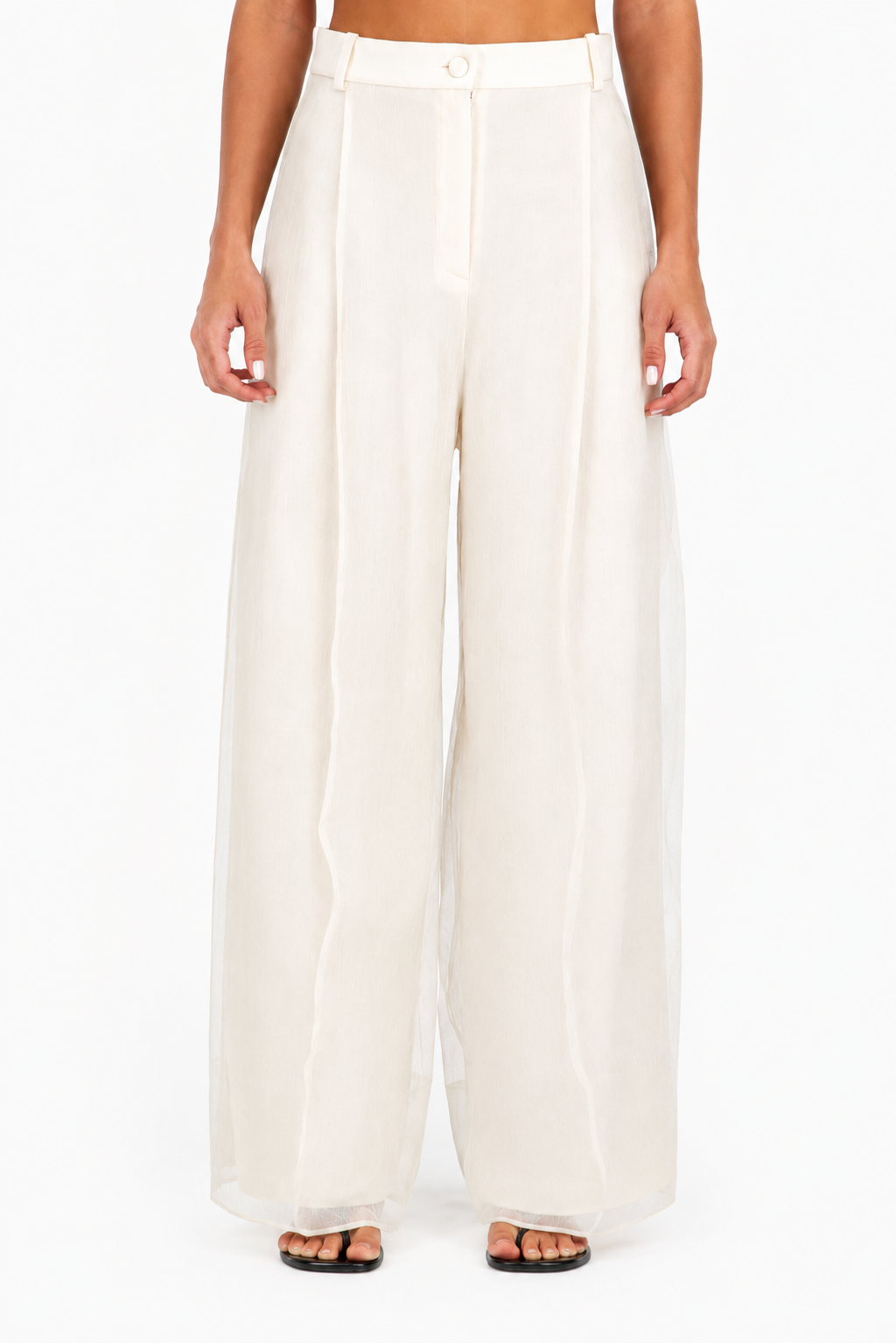 Tailored sheer layered pants