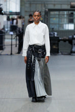 Load image into Gallery viewer, Maxi 3 belts pleats denim skirt
