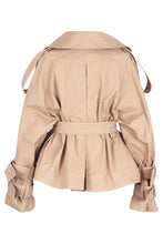Load image into Gallery viewer, Oversized belted Cropped Trench Coat
