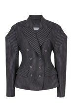 Load image into Gallery viewer, Pinstripe double breast blazer
