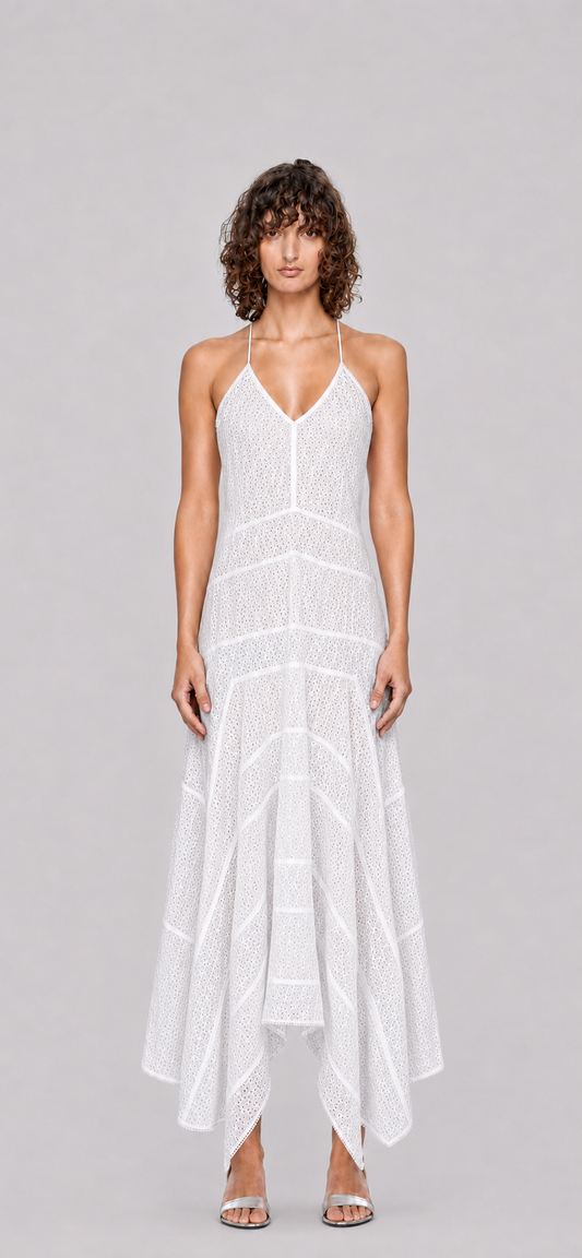 embroidered coton slip dress