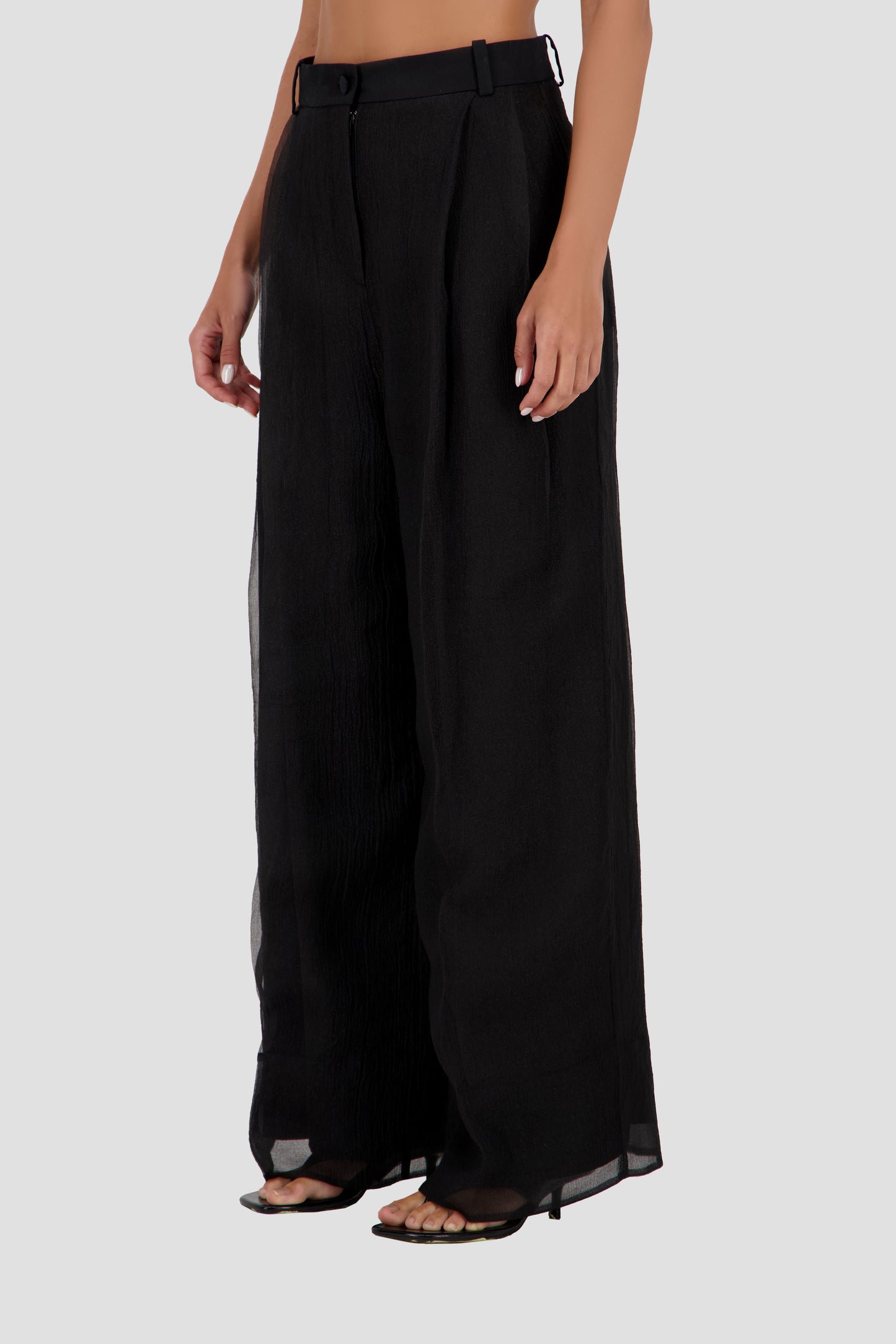 Tailored sheer layered pants