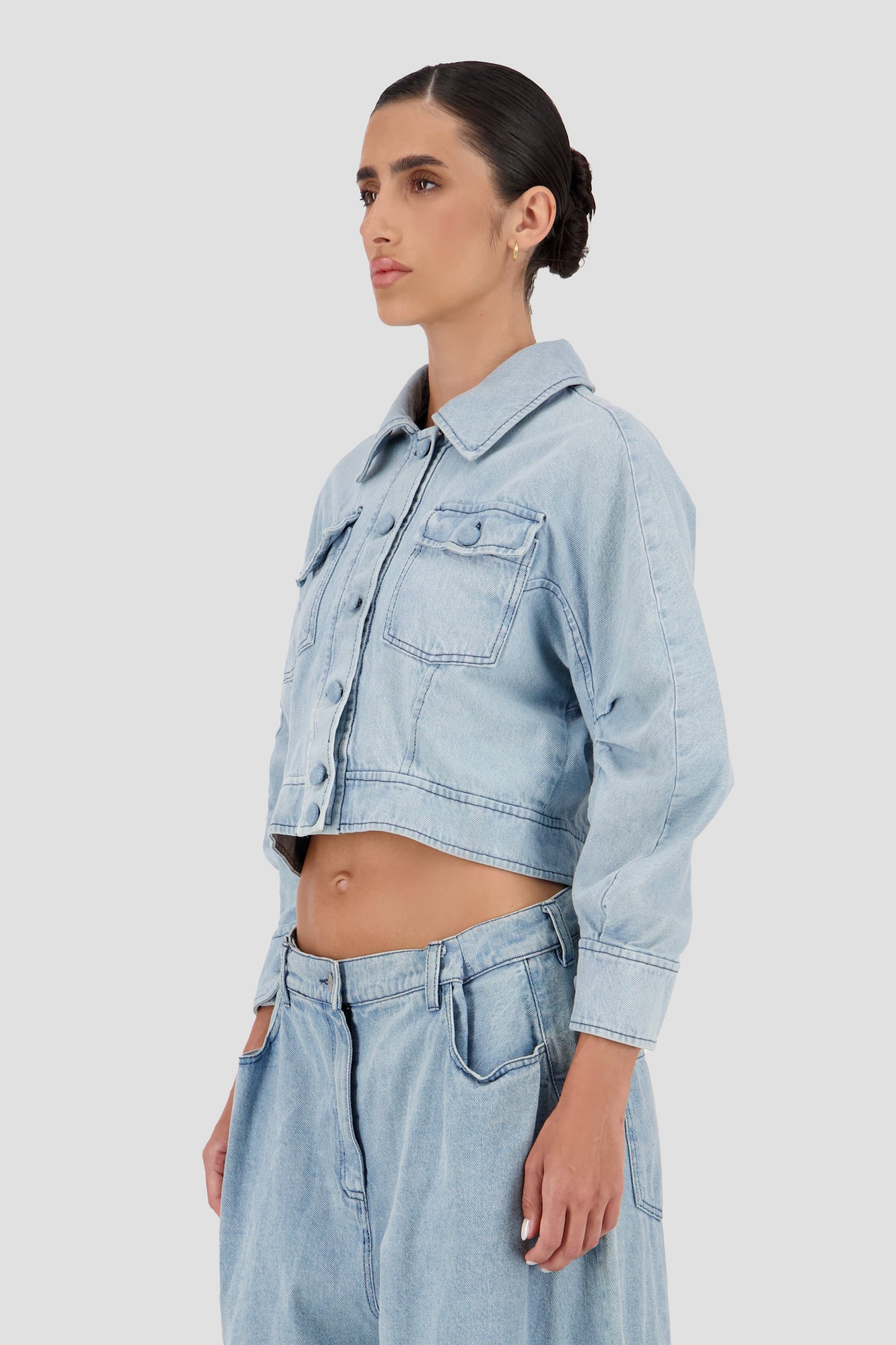 Engineered Cropped Denim jacket