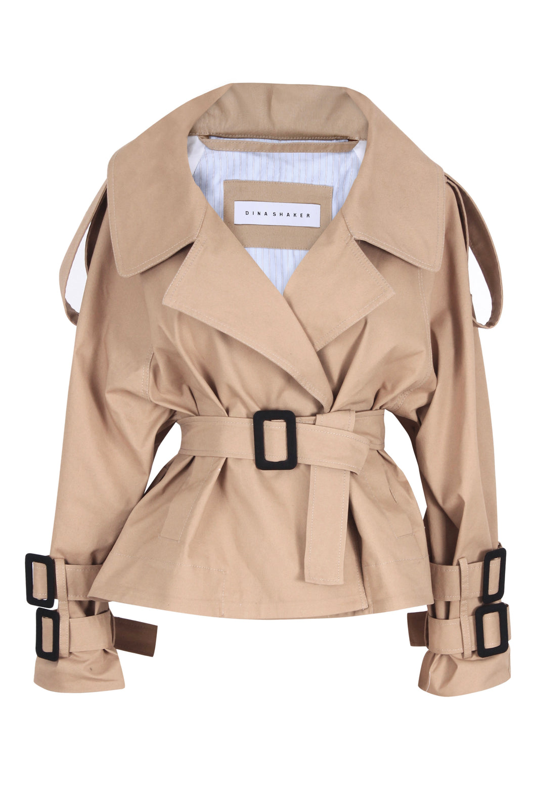 Oversized belted Cropped Trench Coat