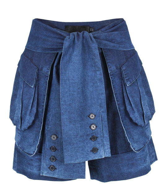 Deconstructed Layered Jacket Shorts