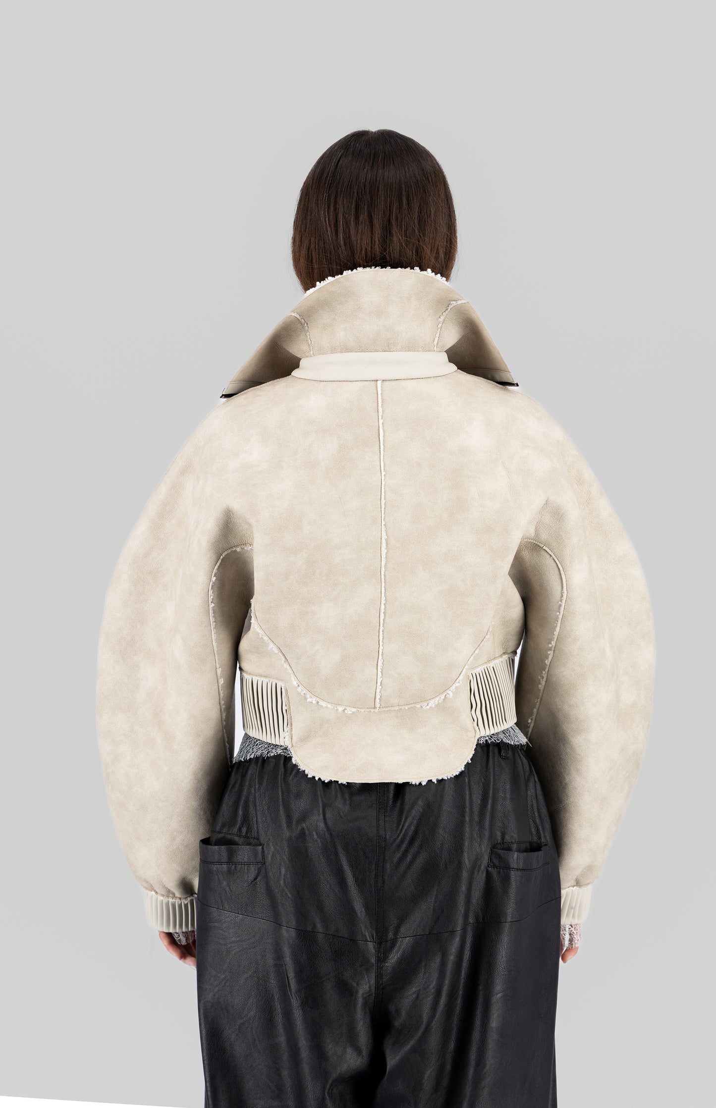 Cocoon faux leather zip jacket