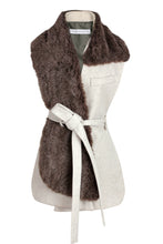 Load image into Gallery viewer, Asymmetric fur collar vest
