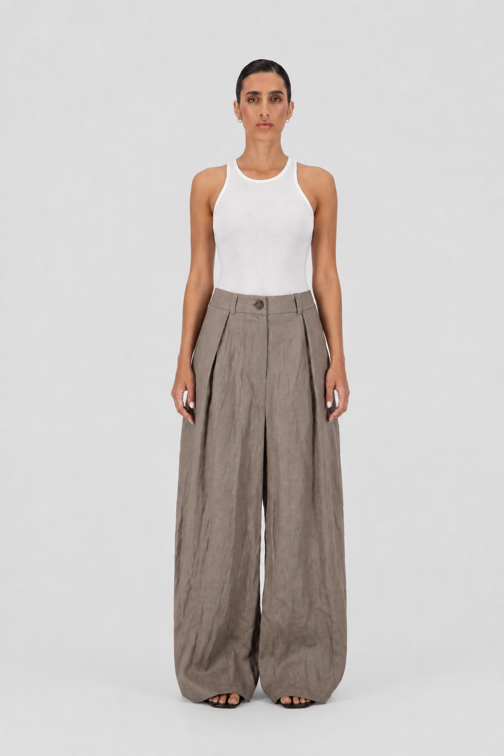 Engineered tailored linen pants