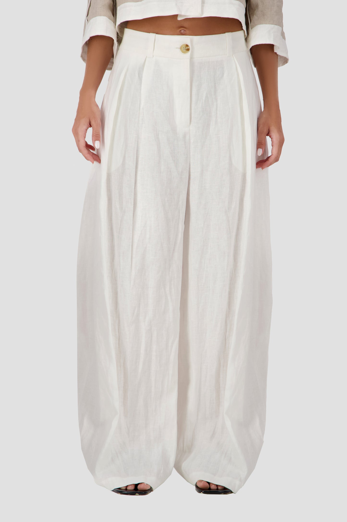 Engineered tailored linen pants