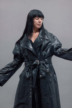 Load image into Gallery viewer, Hybrid biker Leather trench coat
