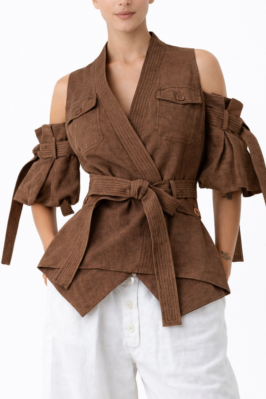 Linen wrap jacket