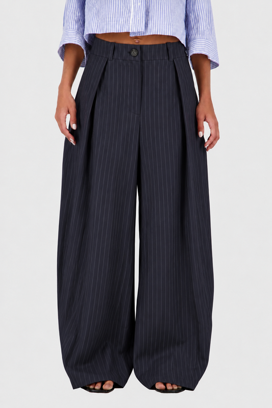 Pinstripe cocoon tailored pants
