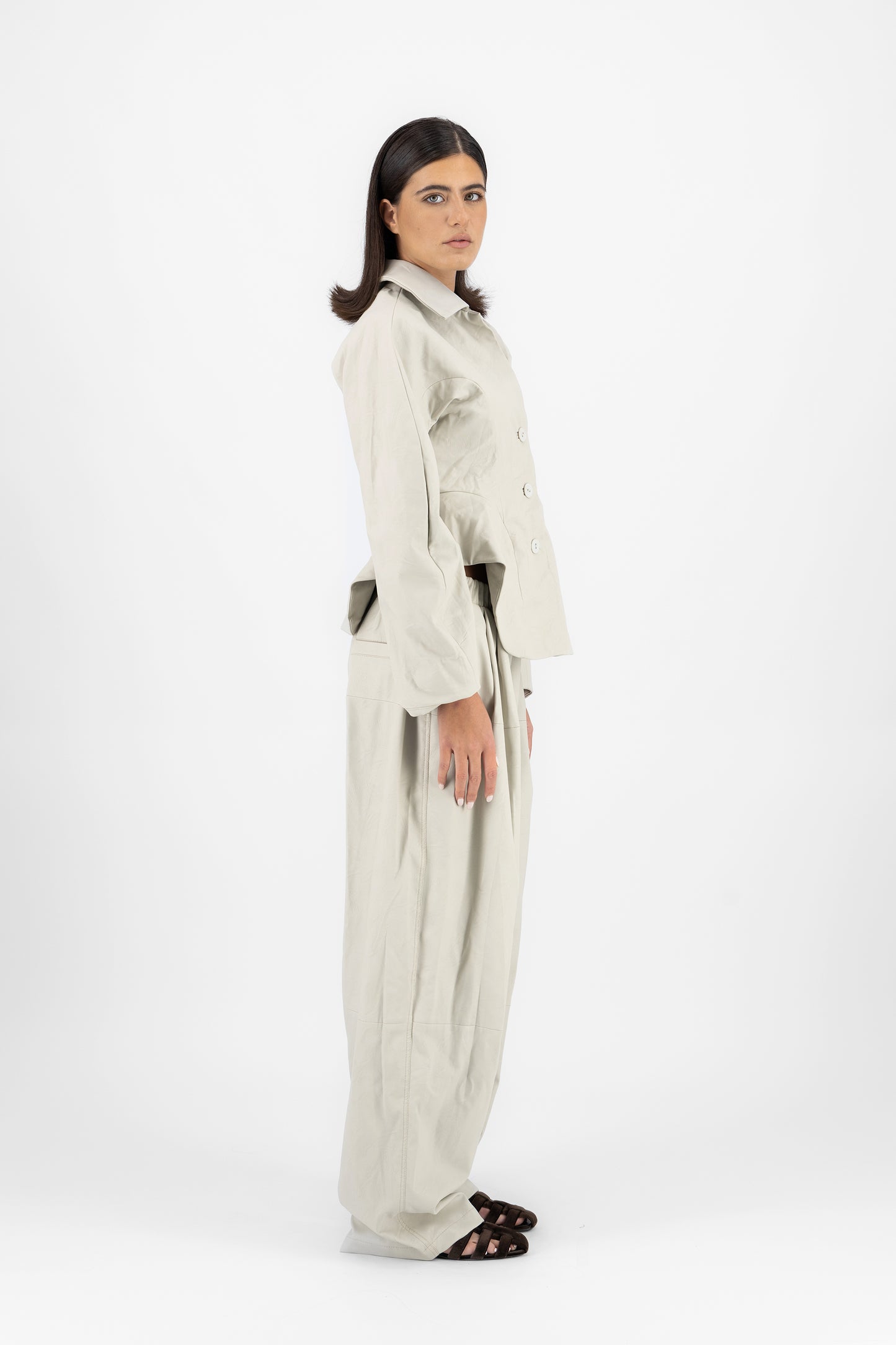 Cocoon sculpted leather jacket