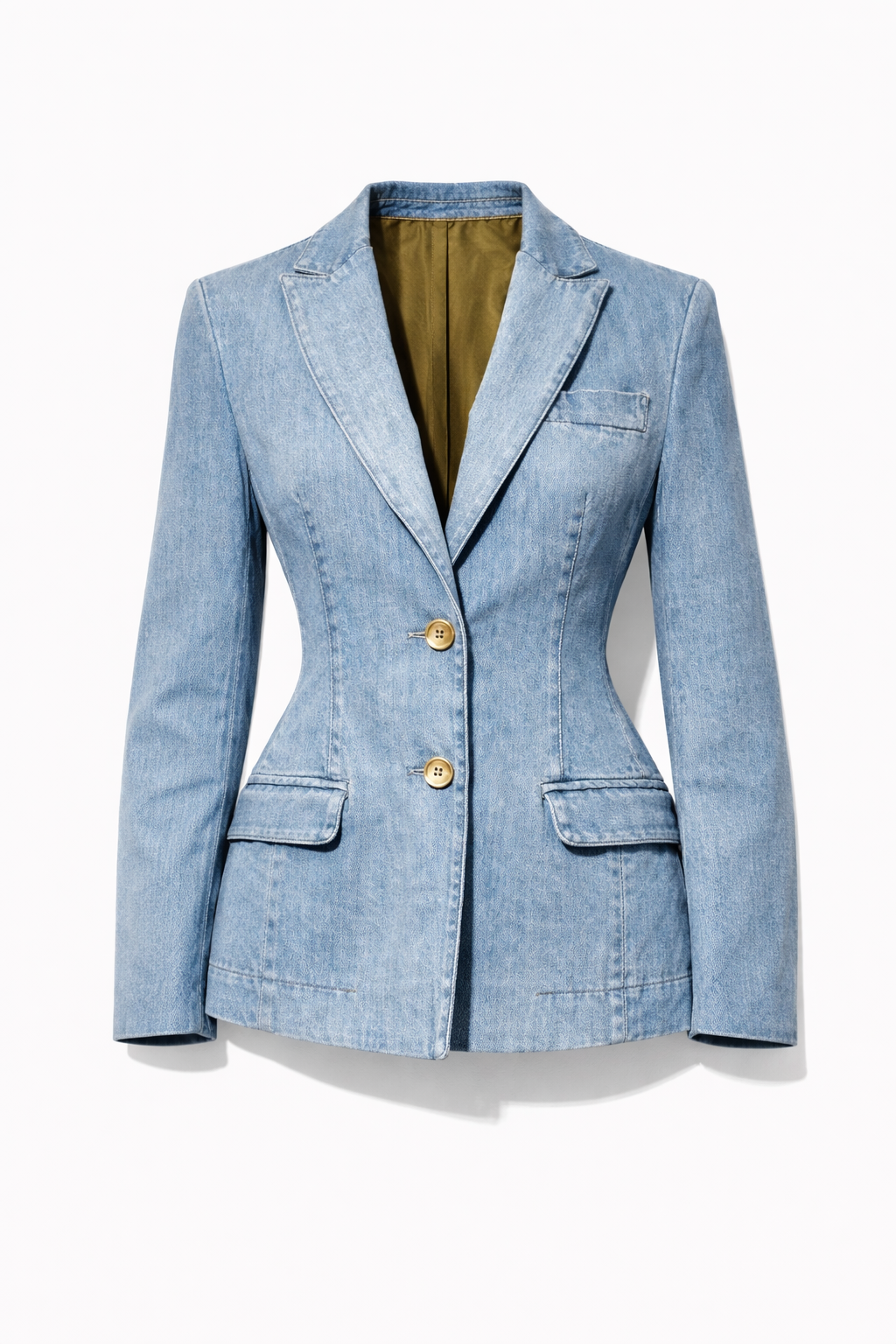 Engineered Sculpted washed denim blazer