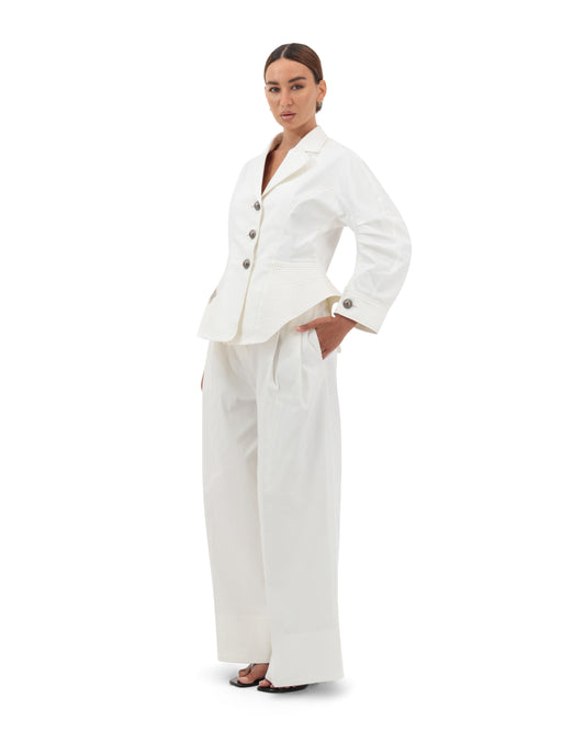 Oversized tailored pleats pants