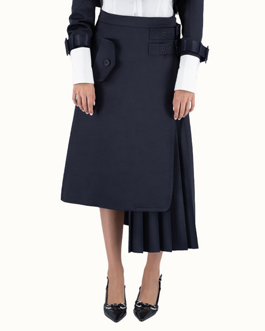 Asymmetric column pleats skirt - release 3