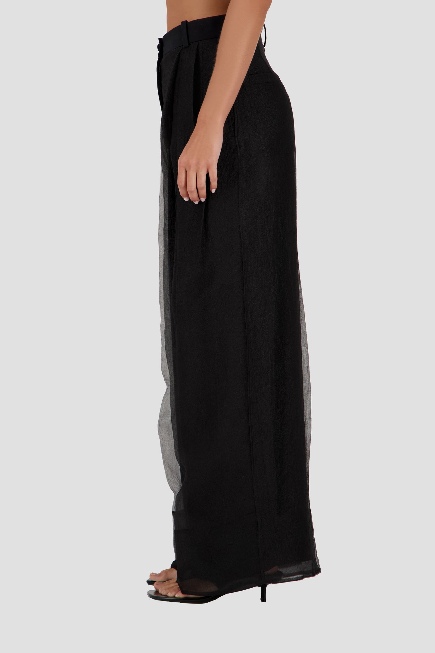 Tailored sheer layered pants