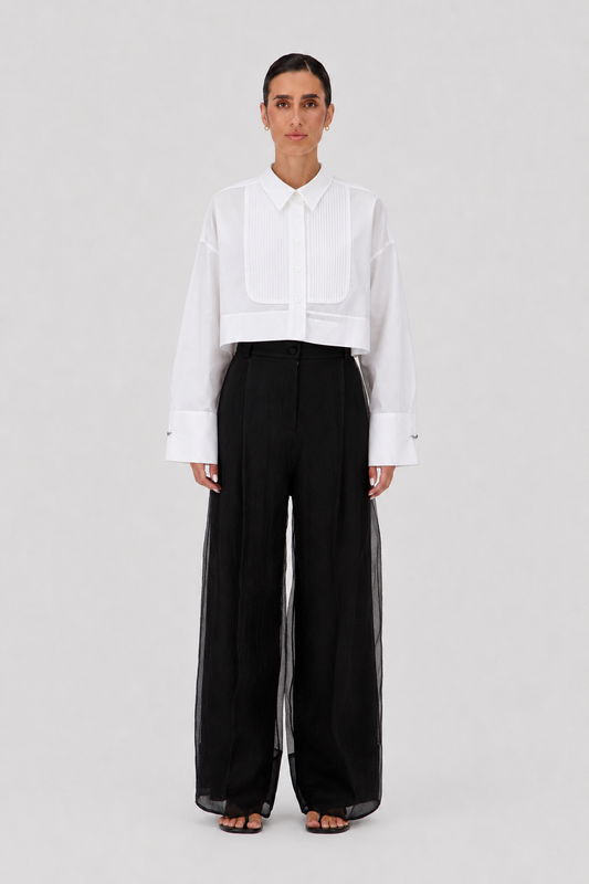 Tailored sheer layered pants