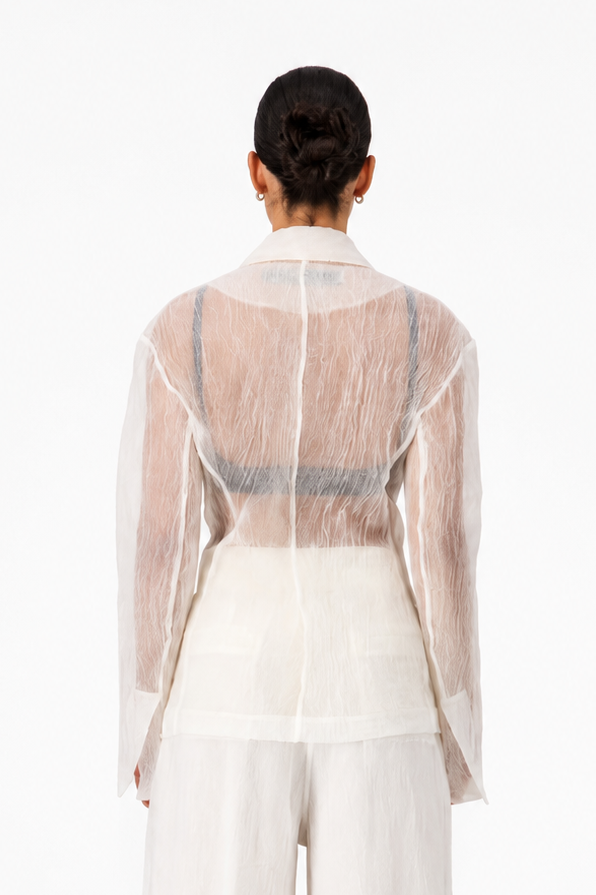 Engineered cascade  pleats Blazer