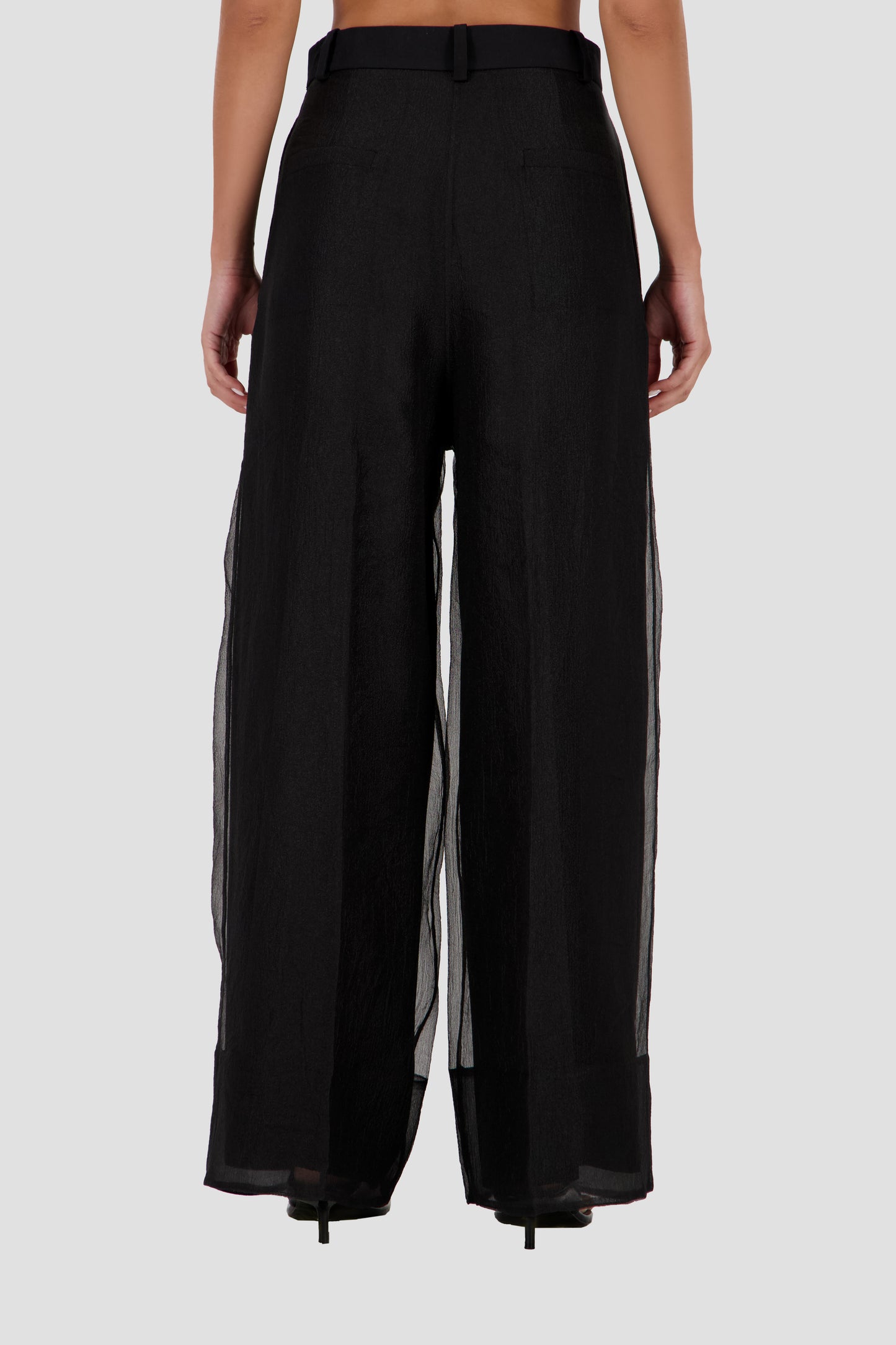 Tailored sheer layered pants