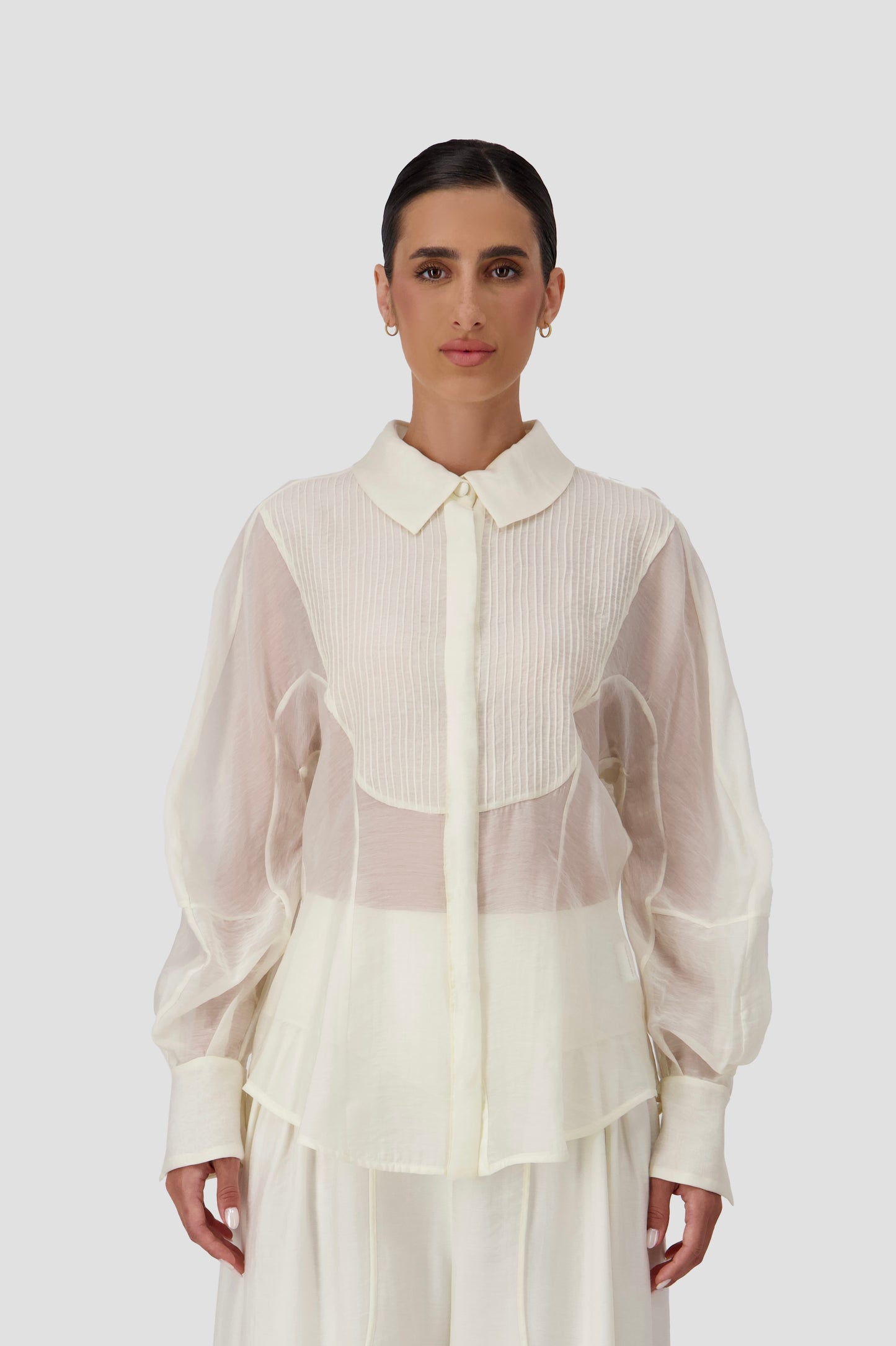 Engineered Back Volume Sheer Shirt