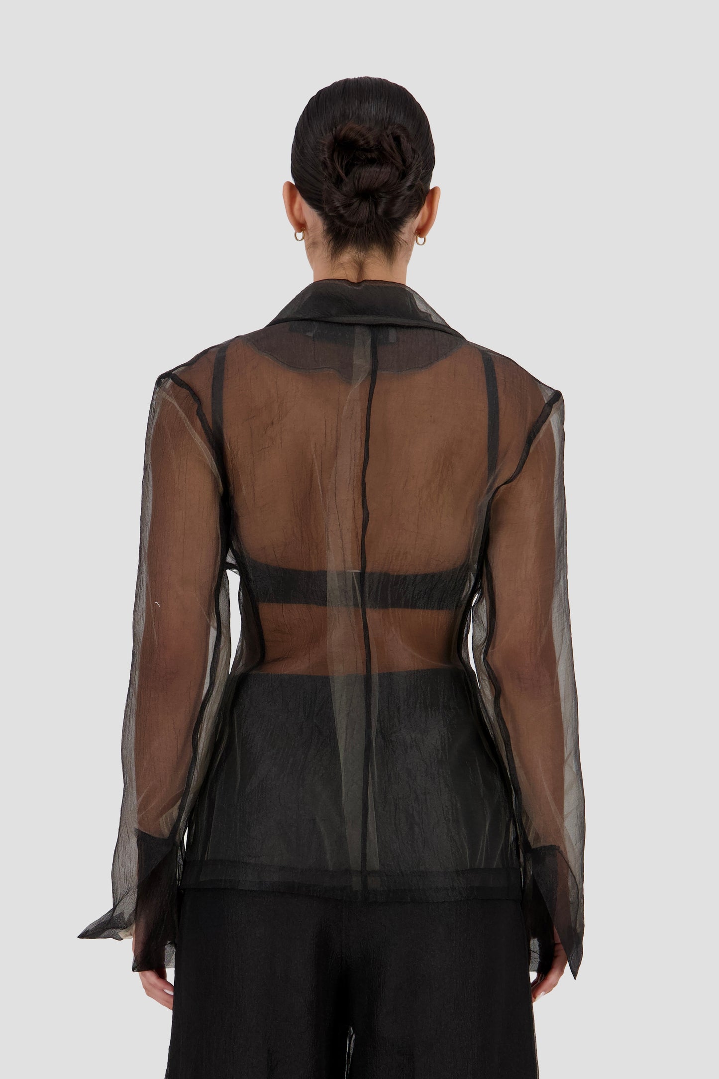 Engineered cascade pleats Blazer