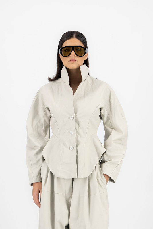 Cocoon sculpted leather jacket