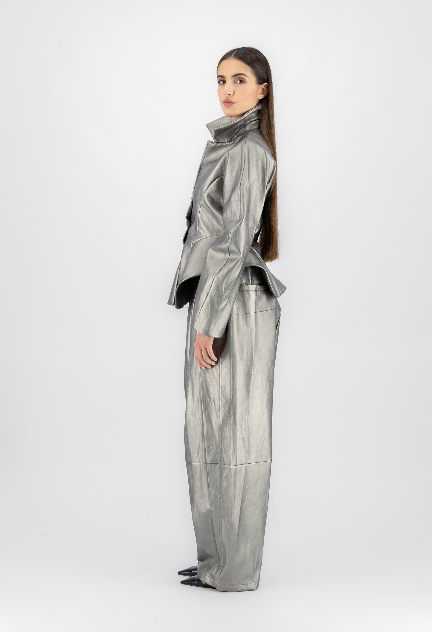 Cocoon sculpted leather jacket