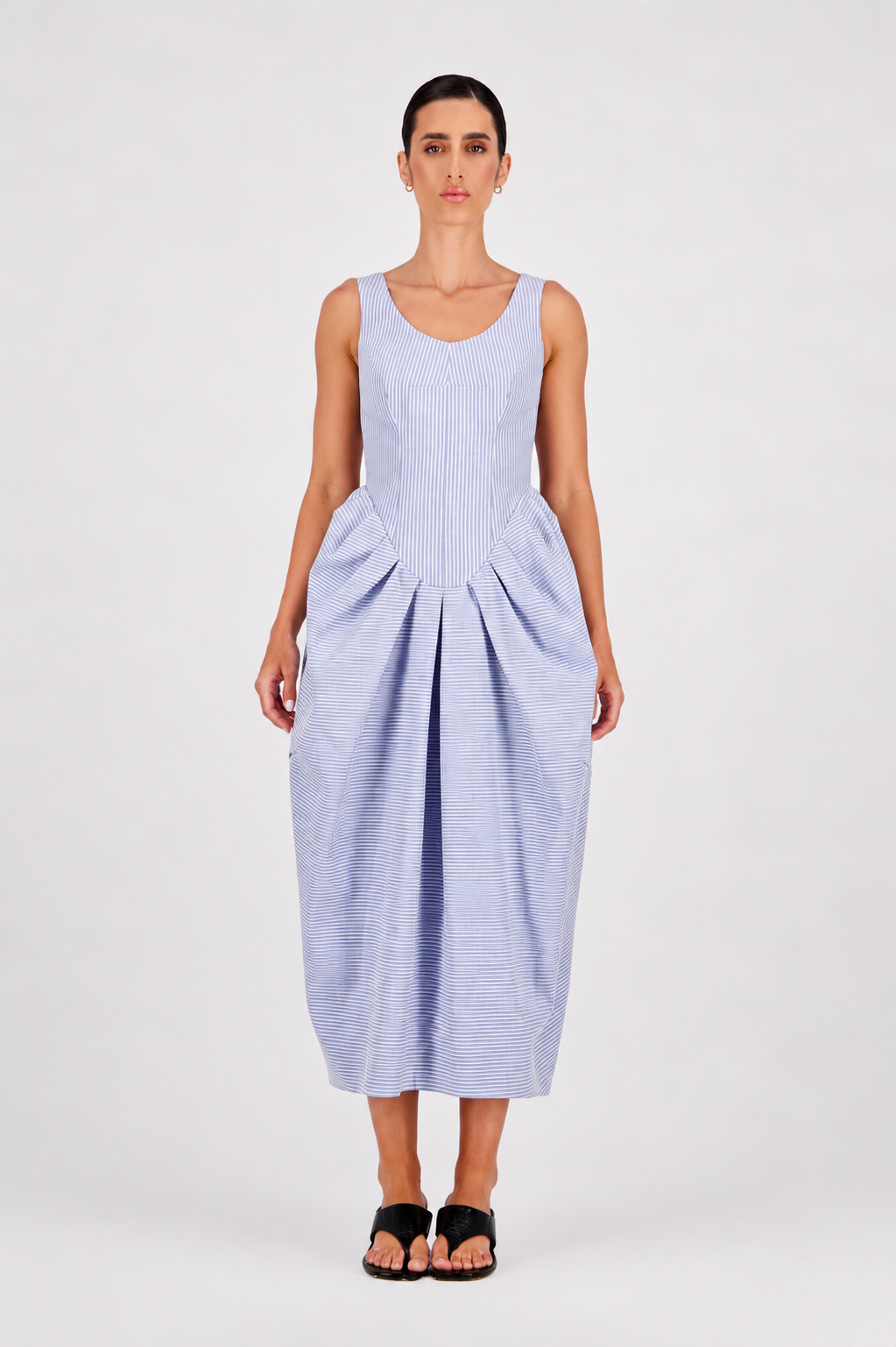 Sculpted Oval Cascade Dress