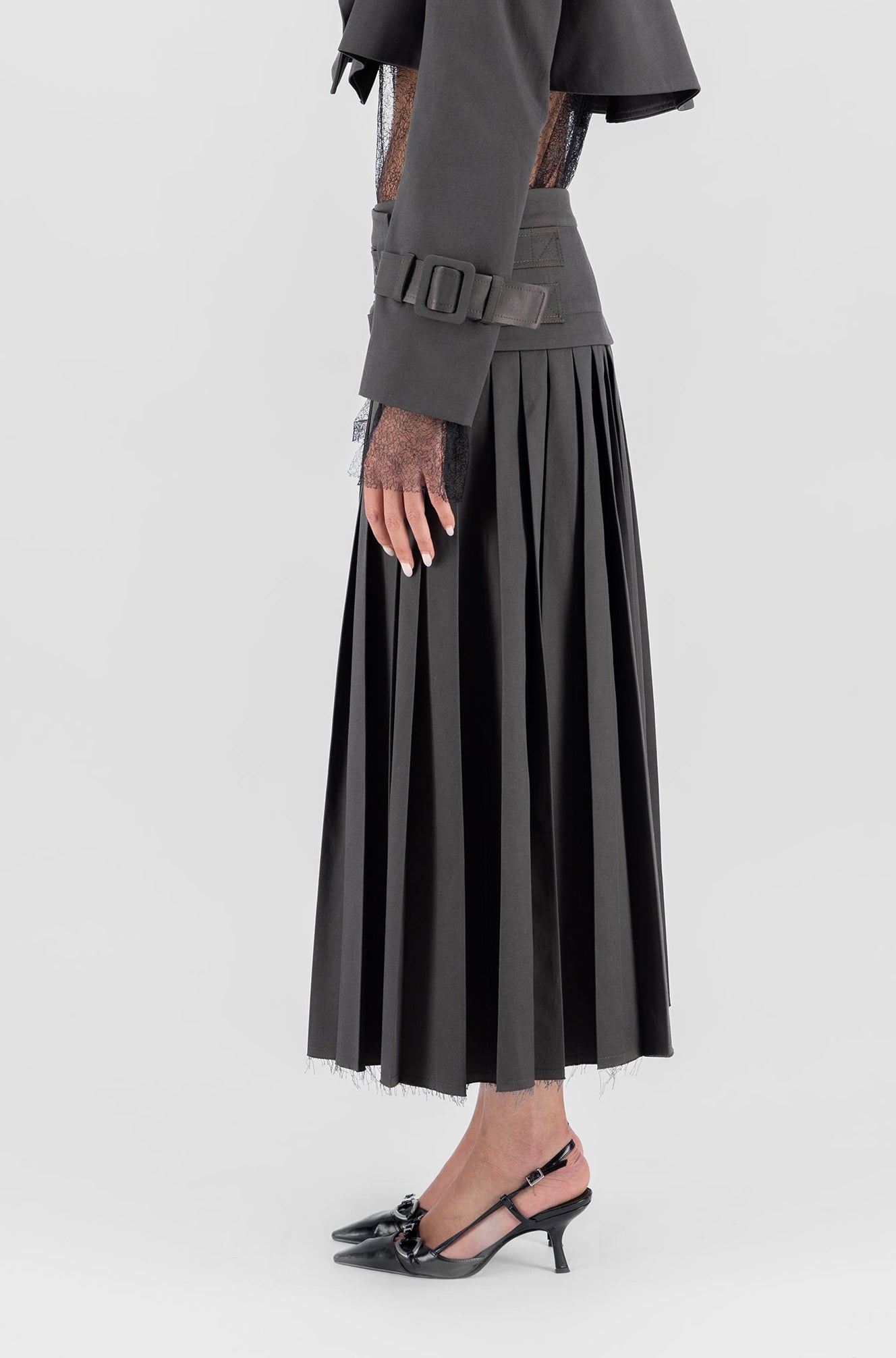 Hybrid column pleats skirt
