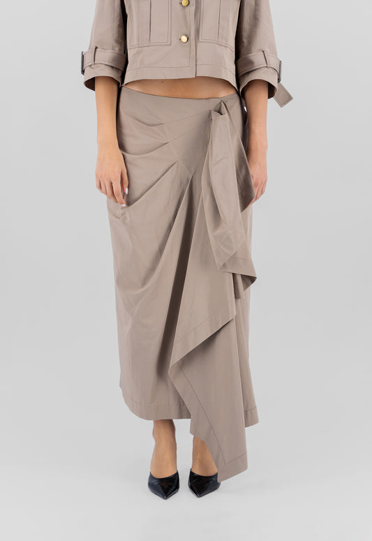 Column draped skirt
