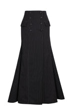 Load image into Gallery viewer, Pinstripe flared maxi skirt
