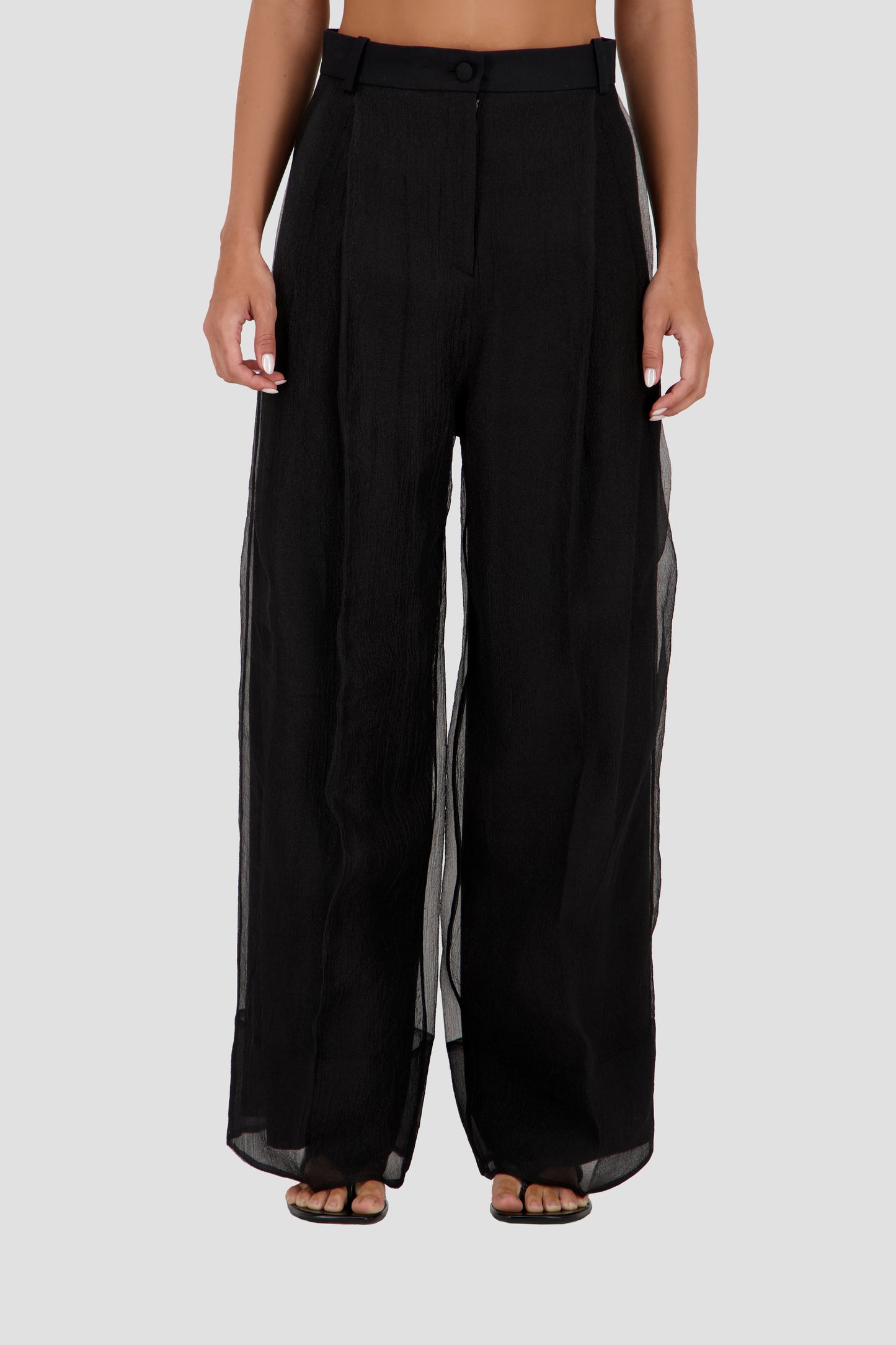 Tailored sheer layered pants