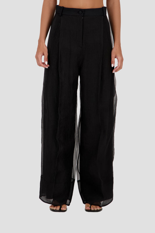Tailored sheer layered pants
