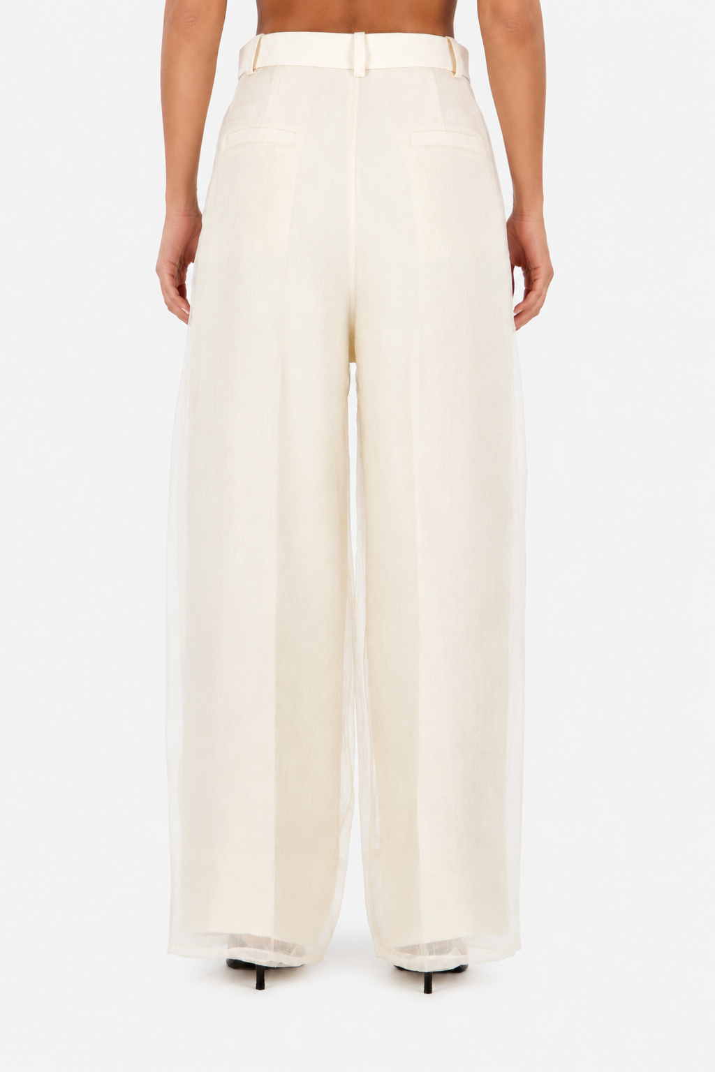 Tailored sheer layered pants