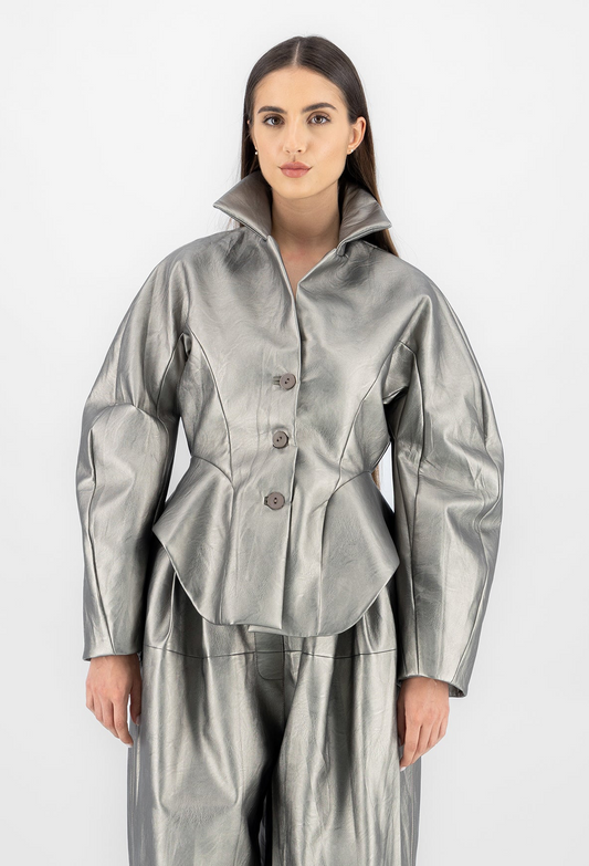 Cocoon sculpted leather jacket