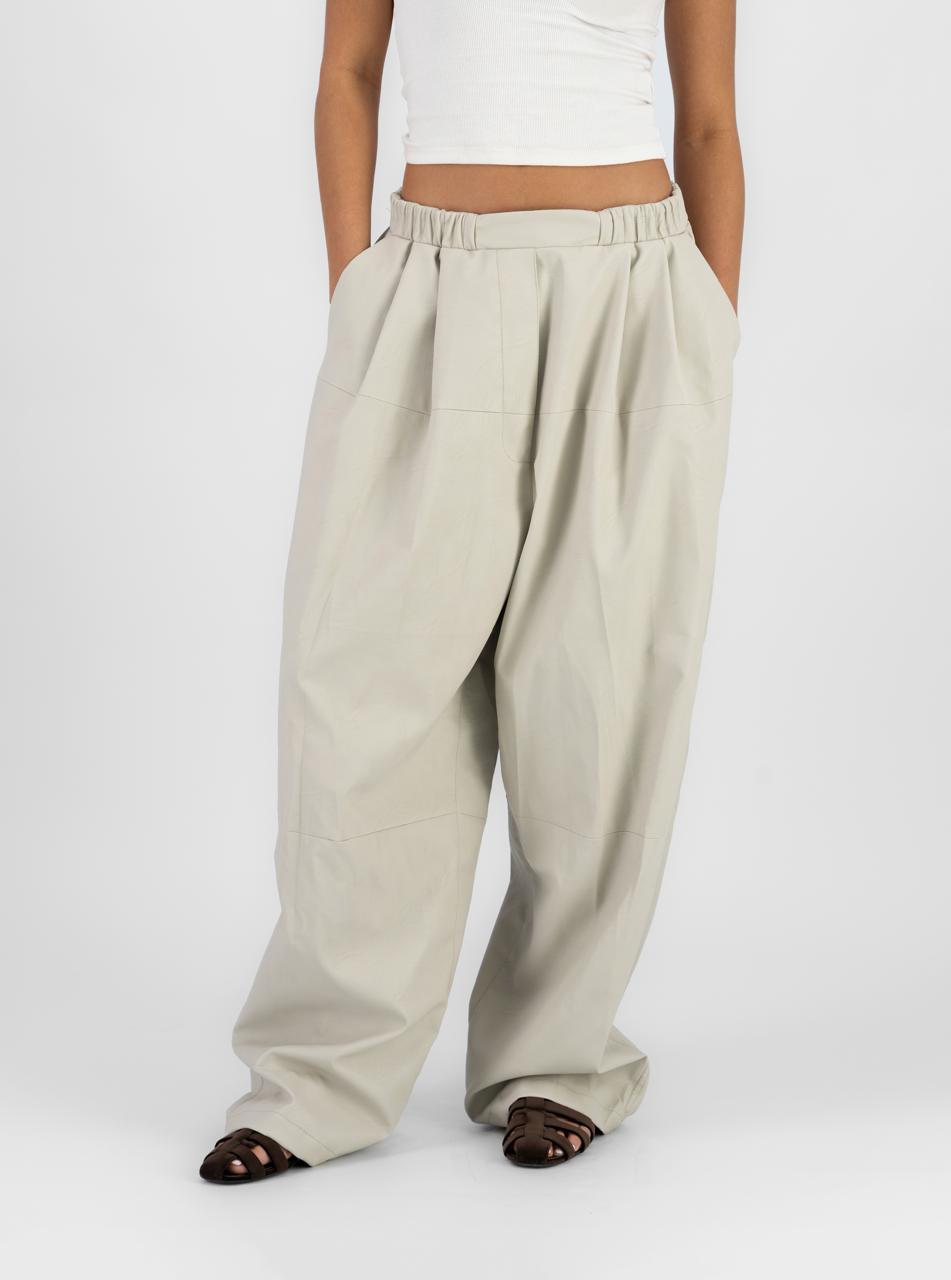 Cocoon column leather pants