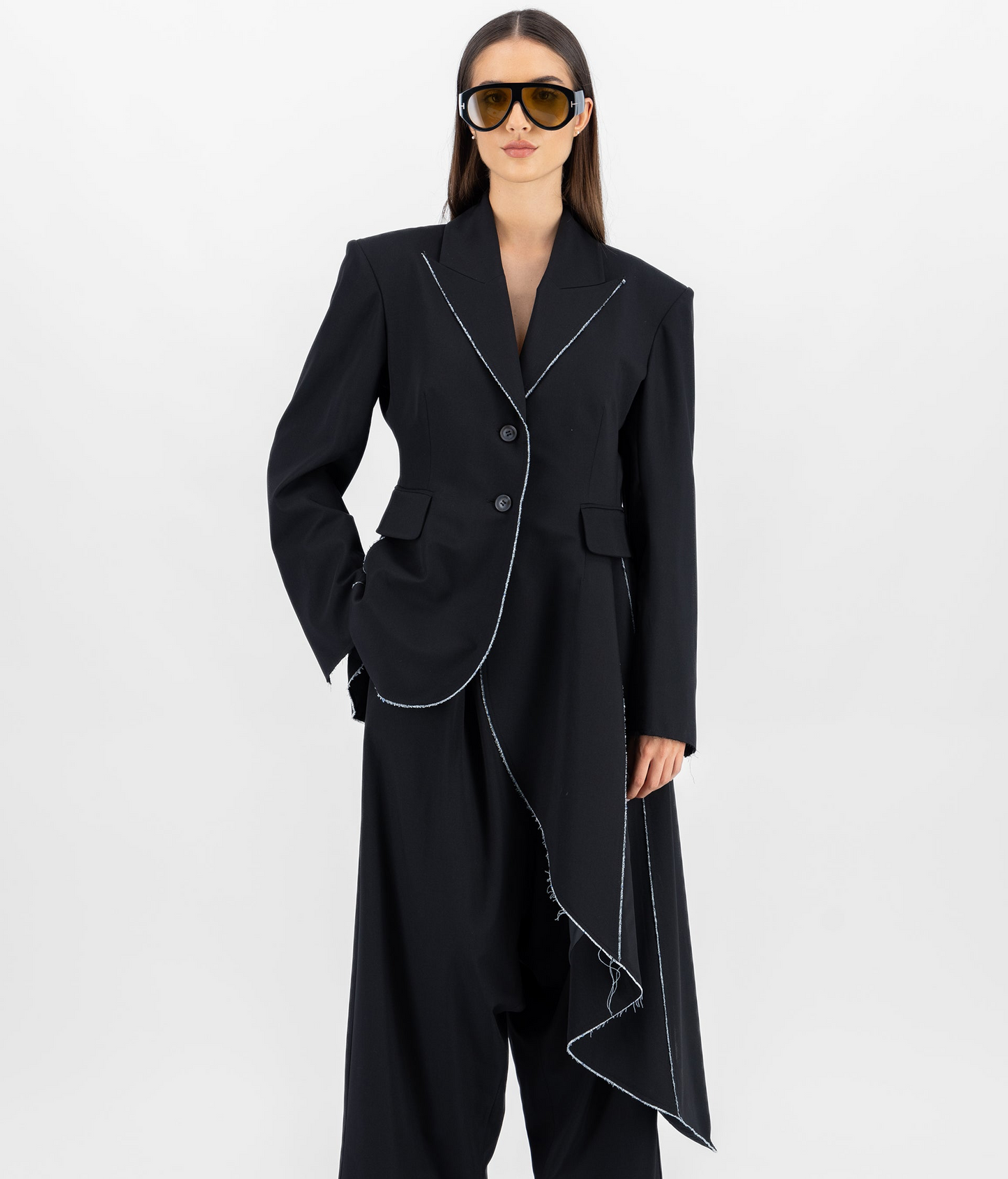 Deconstructed tailored blazer