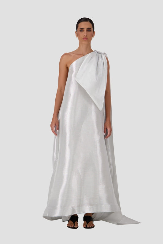 One shoulder train dress