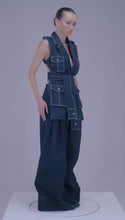 Load and play video in Gallery viewer, Backless Denim Military Vest
