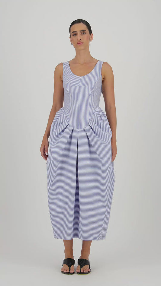 Sculpted Oval Cascade Dress