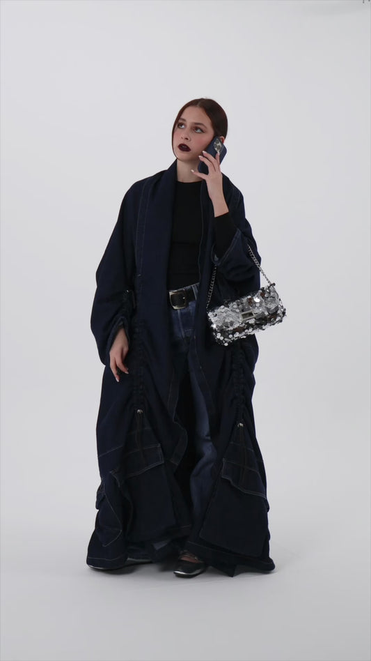 Multi pocket denim coat