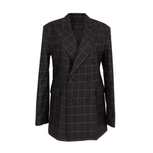 Load image into Gallery viewer, Charcoal Checks Oversized Blazer
