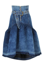 Load image into Gallery viewer, deconstructed corseted couture denim skirt
