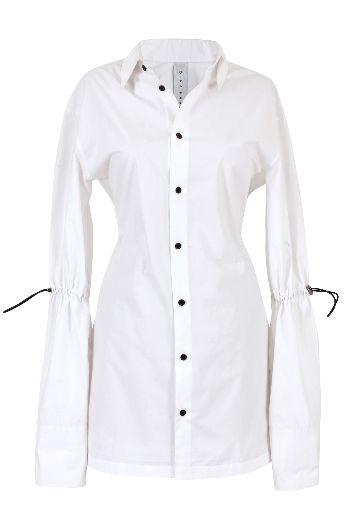 cut out ruched back shirt dress