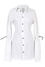 Load image into Gallery viewer, cut out ruched back shirt dress
